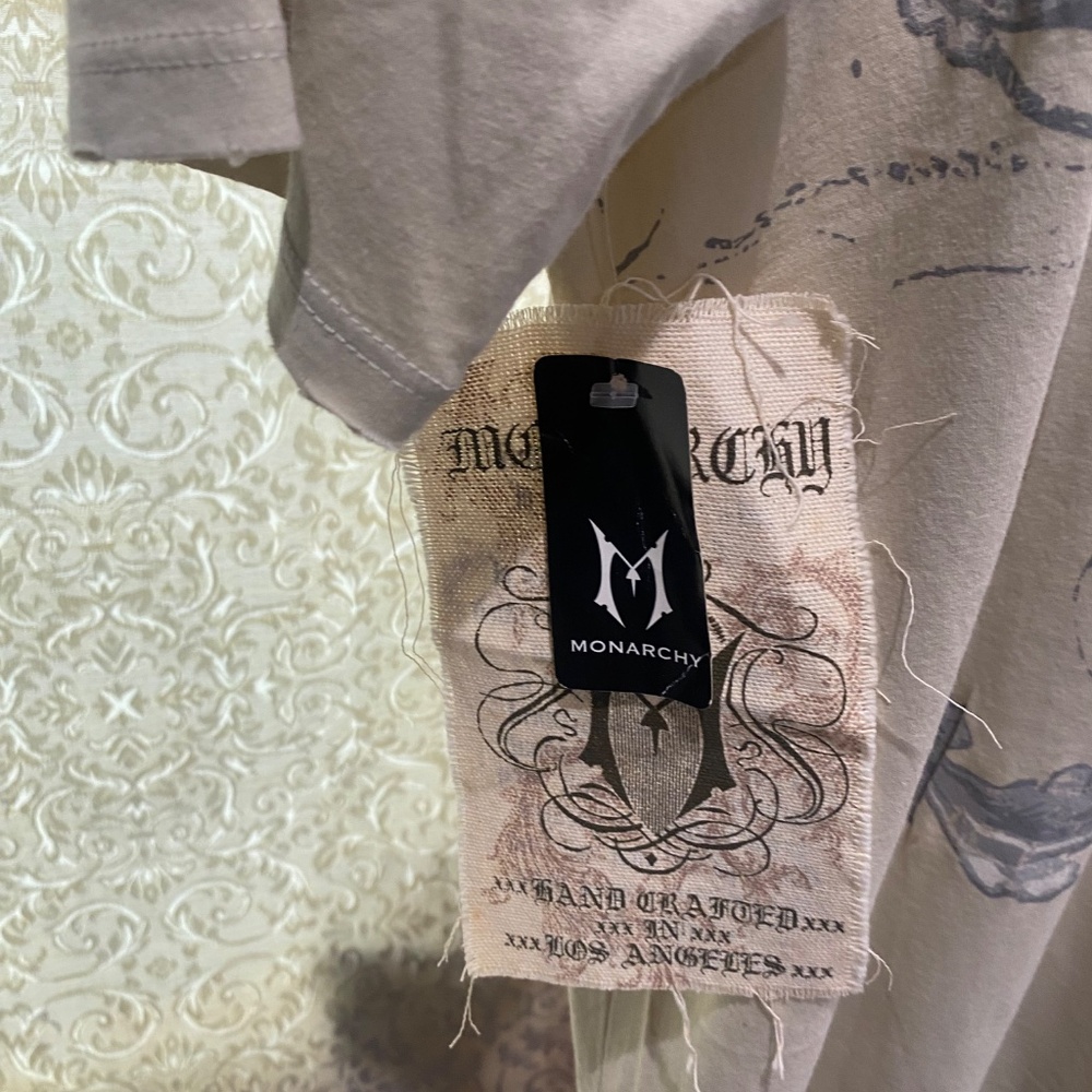 Monarchy Raw Edged Overstitched & Patches T-Shirts Sz XL - Picture 8 of 8